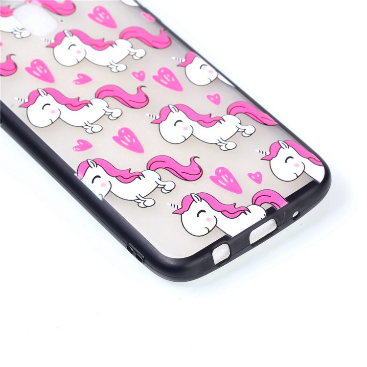 For Samsung Galaxy J7 (2017) EU Version / J7 Pro (2017) Rubberized Embossed PC + TPU Mobile Phone Back Casing - Adorable Unicorns-5