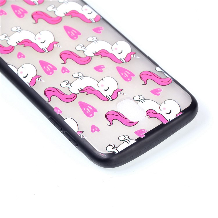 For Samsung Galaxy J7 (2017) EU Version / J7 Pro (2017) Rubberized Embossed PC + TPU Mobile Phone Back Casing - Adorable Unicorns-6