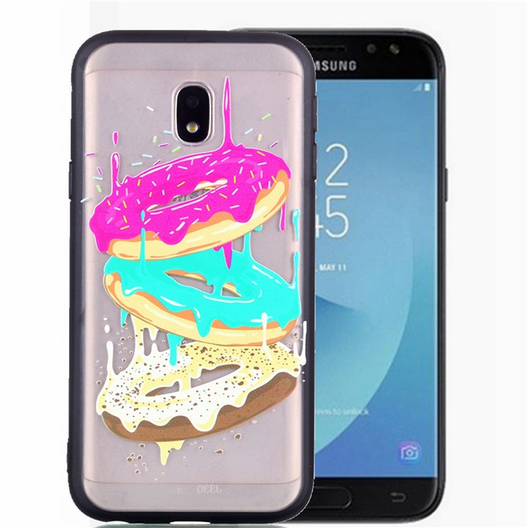 For Samsung Galaxy J7 (2017) EU Version / J7 Pro (2017) Rubberized Embossed PC + TPU Hybrid Back Phone Cover - Cookies-2