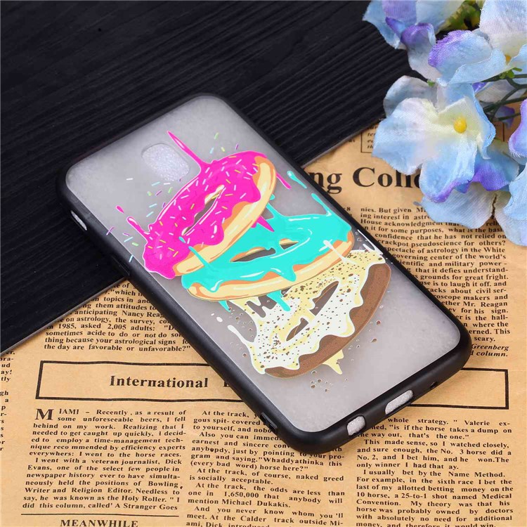 For Samsung Galaxy J7 (2017) EU Version / J7 Pro (2017) Rubberized Embossed PC + TPU Hybrid Back Phone Cover - Cookies-3