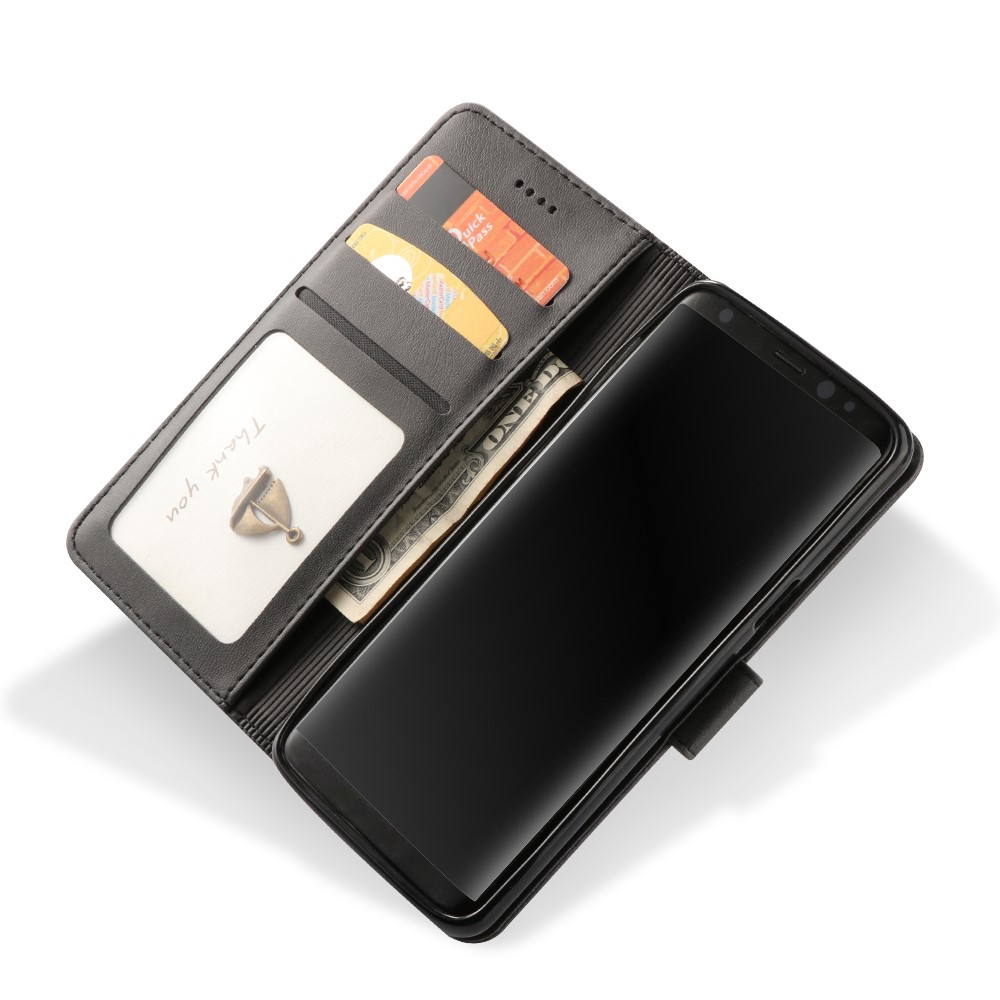 LC.IMEEKE Wallet Stand Leather Case for Samsung Galaxy S9 SM-G960 - Black-2