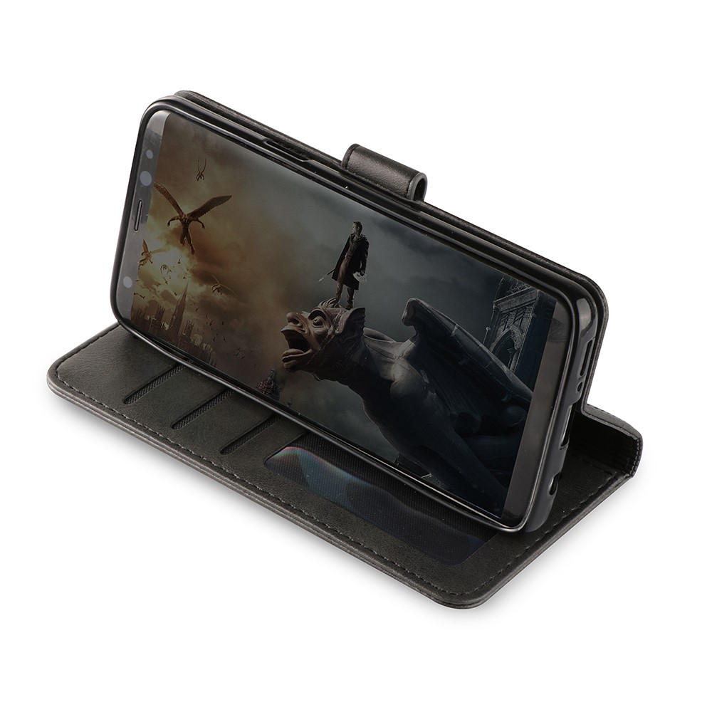 Lc. Custodia in Pelle Imeeke TPU + PU Per Samsung Galaxy S9 SM-G960 Con Portafoglio e Design di Supporto Regolabile - Nero