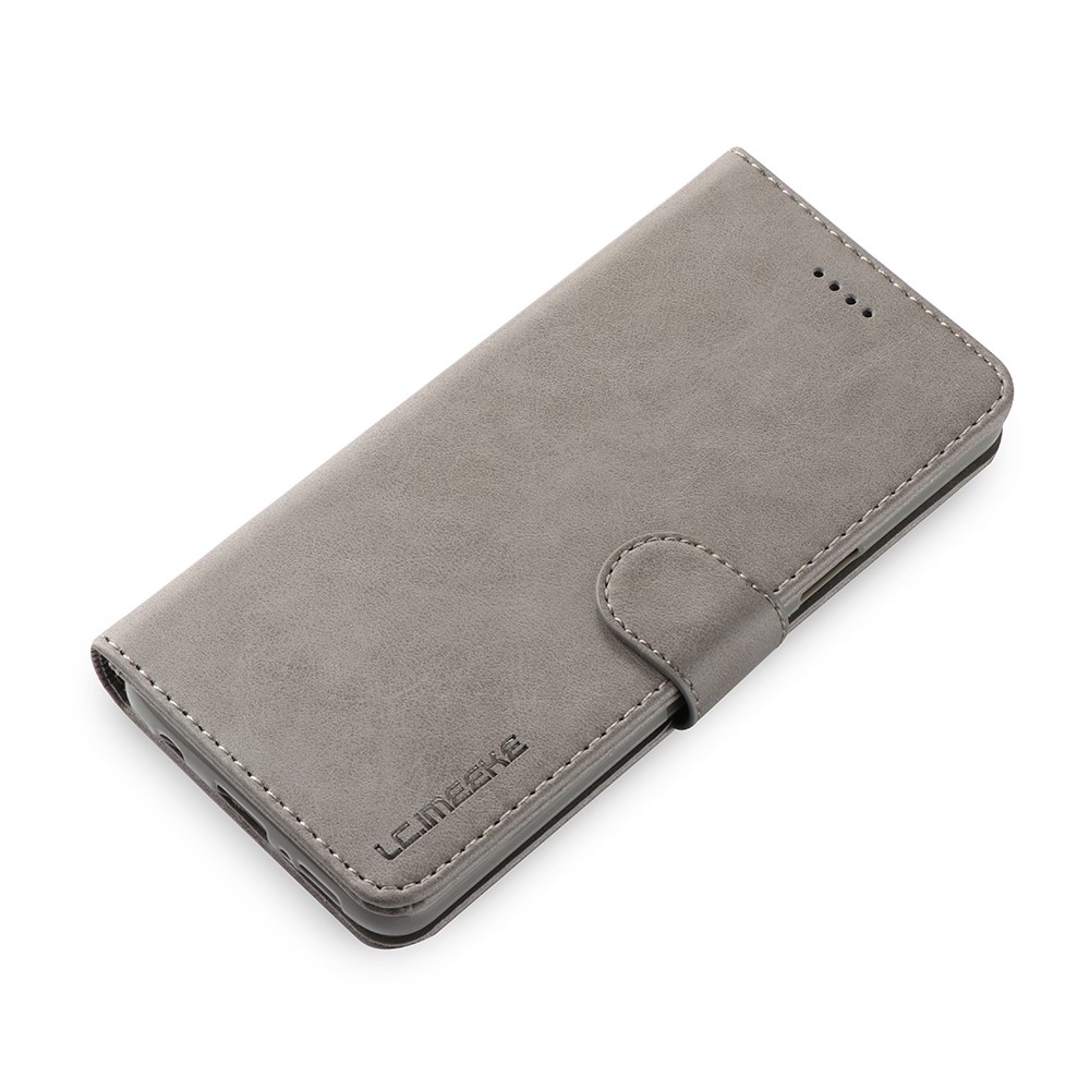 LC.IMEEKE PU Leather Wallet Stand Cover for Samsung Galaxy S9 SM-G960 - Grey-4