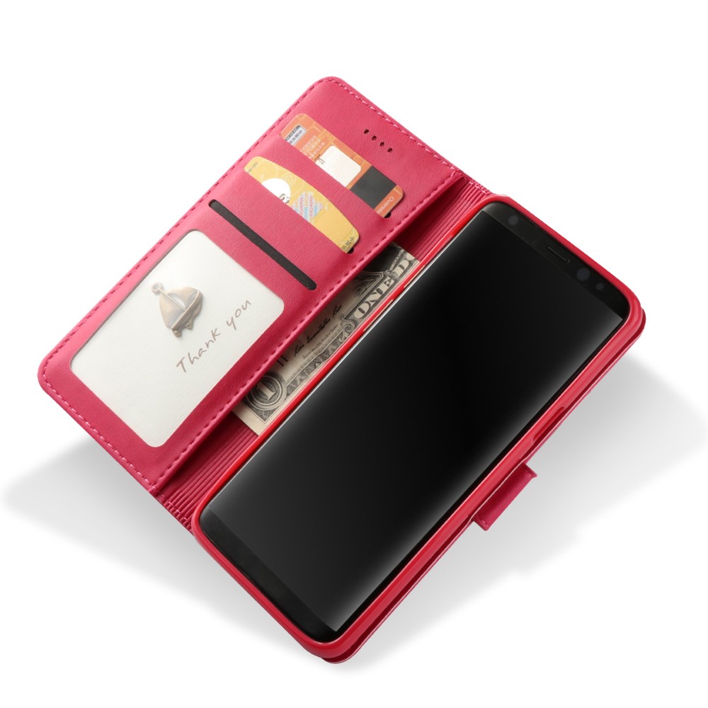 LC.IMEEKE Wallet Leather Stand Shell for Samsung Galaxy S9 SM-G960 - Rose-7