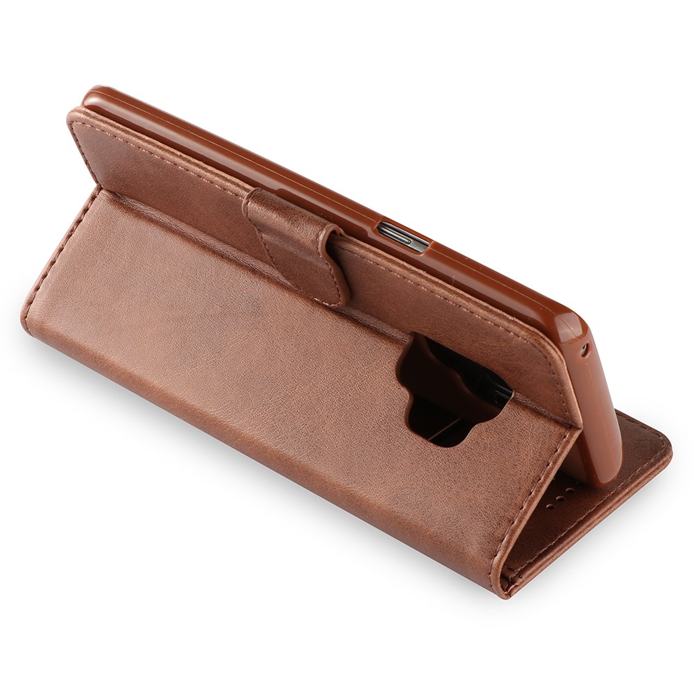 LC.IMEEKE PU Leather Magnetic Wallet Cover Shell for Samsung Galaxy S9 SM-G960 - Coffee-2