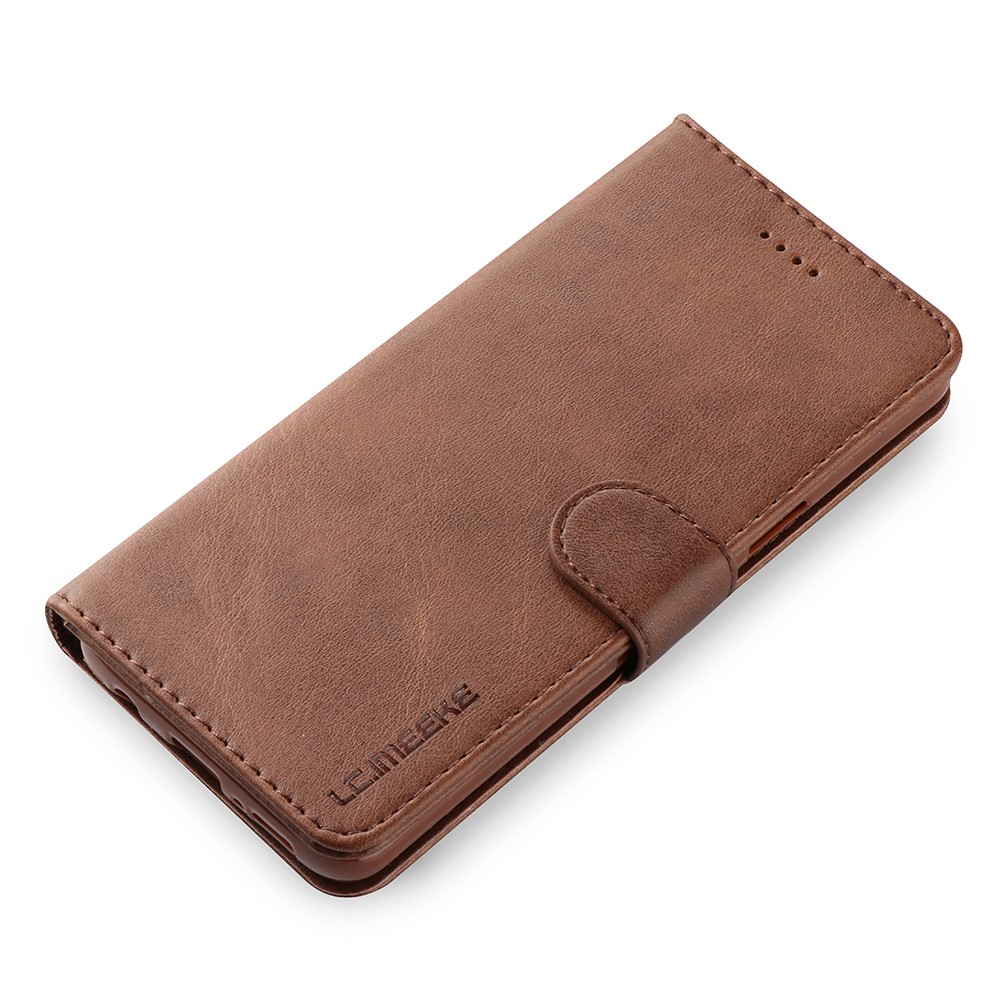 LC.IMEEKE PU Leather Magnetic Wallet Cover Shell for Samsung Galaxy S9 SM-G960 - Coffee-4