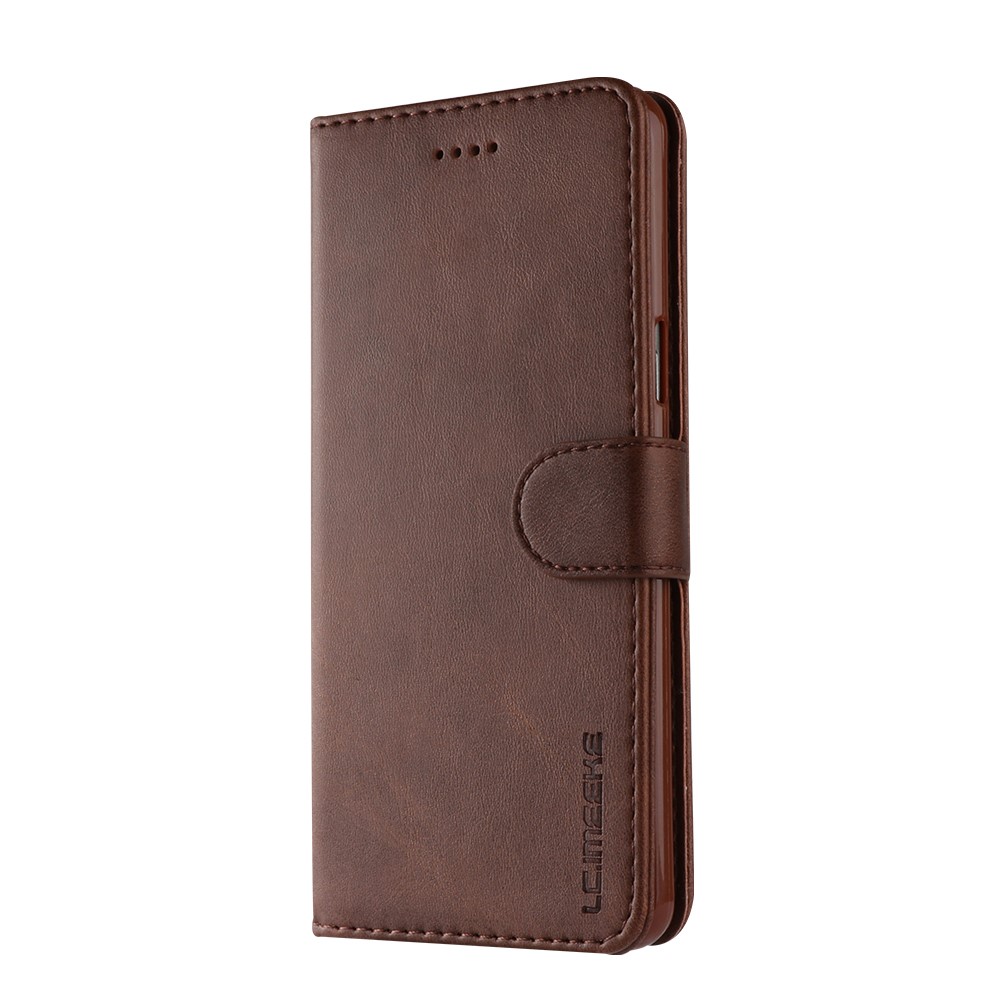 LC.IMEEKE PU Leather Magnetic Wallet Cover Shell for Samsung Galaxy S9 SM-G960 - Coffee-6