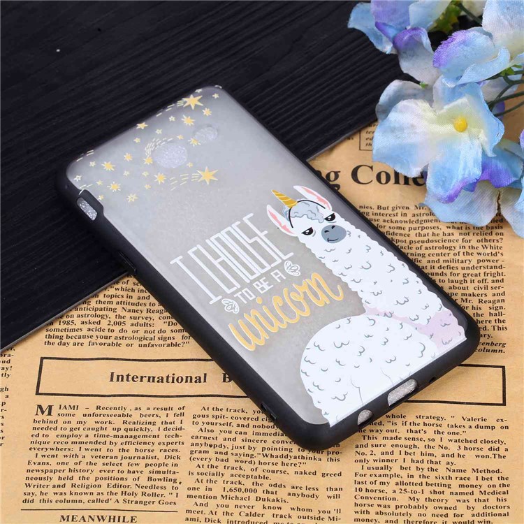 Embossment Pattern Rubberized TPU + PC Hybrid Case for Samsung Galaxy J3 (2016) / J3 J320 (US Version) - I Choose to Be a Unicorn-3