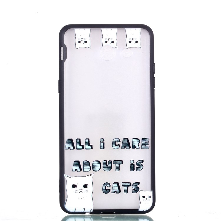 Embossment Pattern Rubberized TPU + PC Hybrid Shell for Samsung Galaxy J3 (2016) / J3 J320 (US Version) - Cats-4