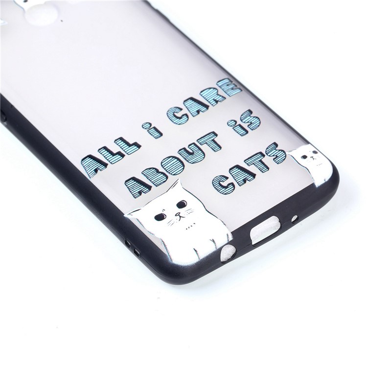 Embossment Pattern Rubberized TPU + PC Hybrid Shell for Samsung Galaxy J3 (2016) / J3 J320 (US Version) - Cats-5