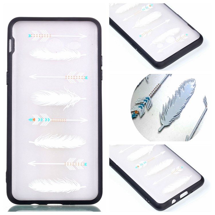 Embossment Pattern Rubberized TPU + PC Combo Phone Case for Samsung Galaxy J3 (2016) / J3 J320 (US Version) - Feather and Arrow-1