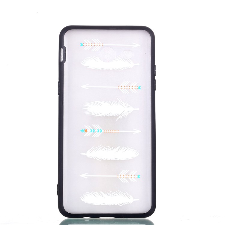 Embossment Pattern Rubberized TPU + PC Combo Phone Case for Samsung Galaxy J3 (2016) / J3 J320 (US Version) - Feather and Arrow-4