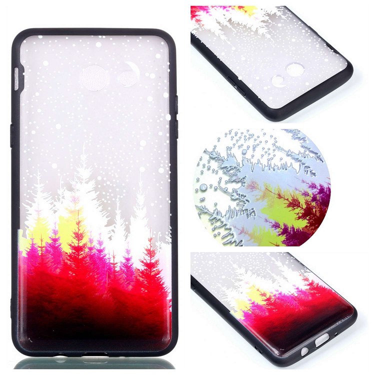 Embossment Pattern Rubberized TPU + PC Hybrid Case Phone Shell for Samsung Galaxy J3 (2016) / J3 J320 (US Version) - Forest-1