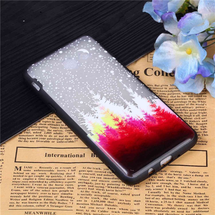 Embossment Pattern Rubberized TPU + PC Hybrid Case Phone Shell for Samsung Galaxy J3 (2016) / J3 J320 (US Version) - Forest-3