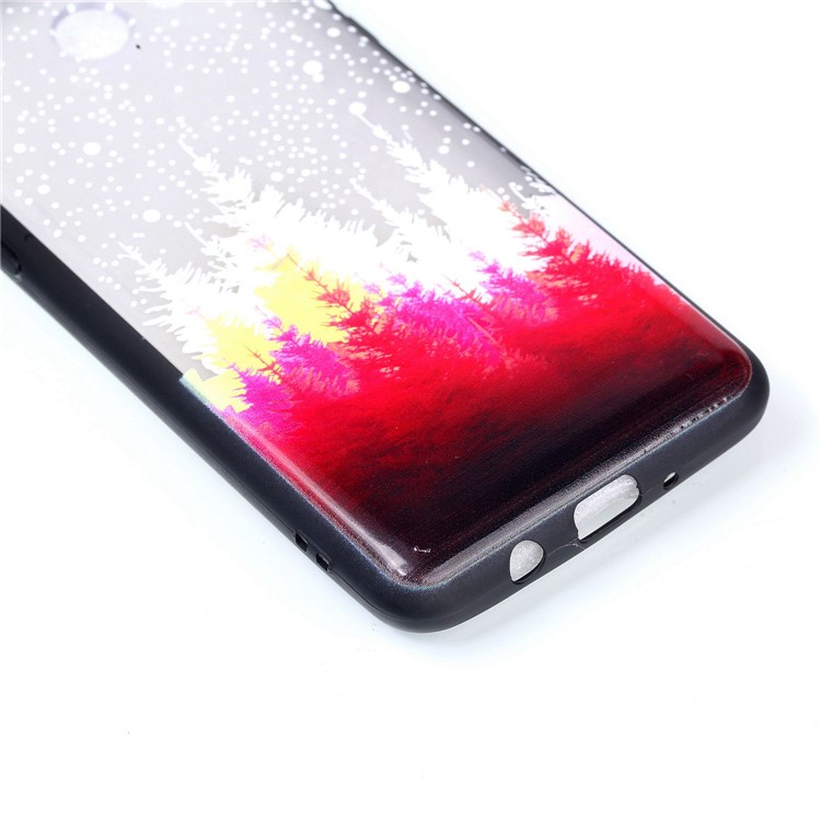 Embossment Pattern Rubberized TPU + PC Hybrid Case Phone Shell for Samsung Galaxy J3 (2016) / J3 J320 (US Version) - Forest-5