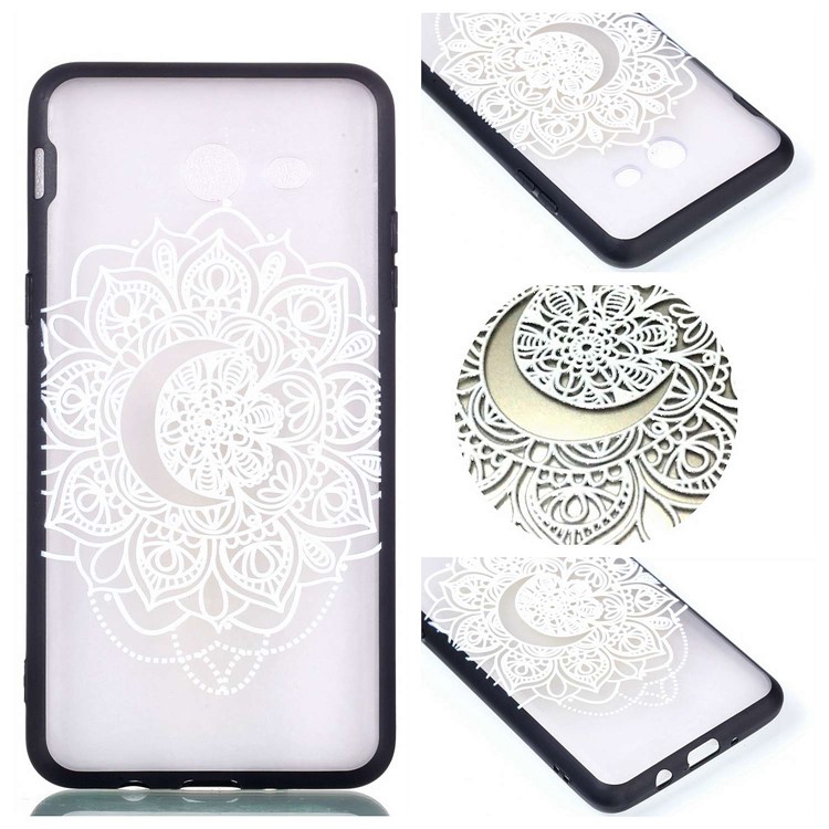 Embossment Pattern Rubberized TPU + PC Combo Protective Shell for Samsung Galaxy J3 (2016) / J3 J320 (US Version) - Mandala Flower-1