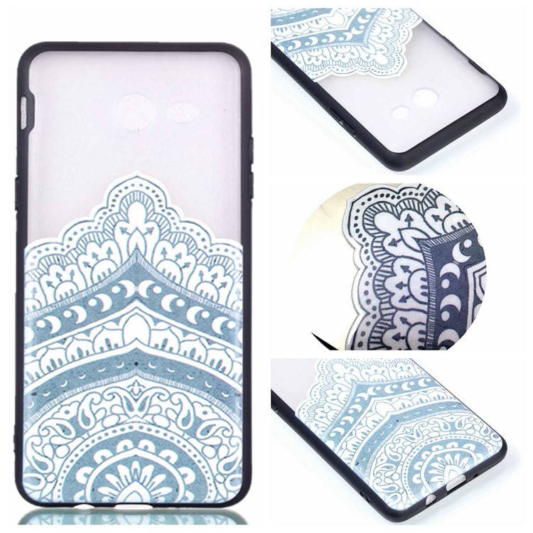 Embossment Pattern Rubberized TPU + PC Hybrid Phone Case Shell for Samsung Galaxy J3 (2016) / J3 J320 (US Version) - Stylish Pattern-1