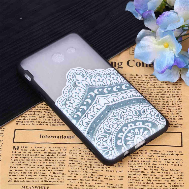 Embossment Pattern Rubberized TPU + PC Hybrid Phone Case Shell for Samsung Galaxy J3 (2016) / J3 J320 (US Version) - Stylish Pattern-3