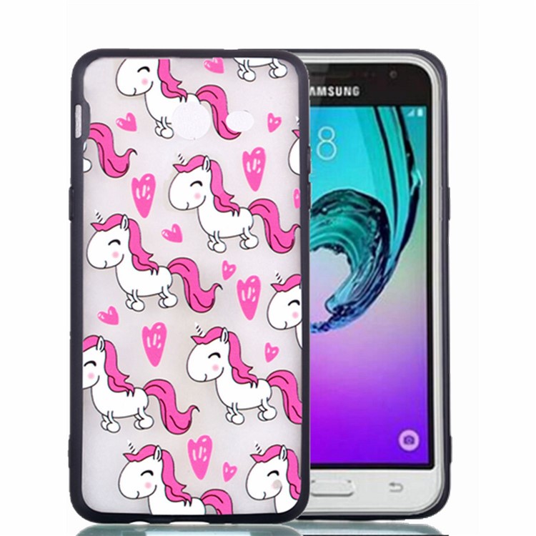 Embossment Pattern Rubberized TPU + PC Hybrid Shell for Samsung Galaxy J5 (2017) US Version/J5 Pro (2017) - Unicorns-2