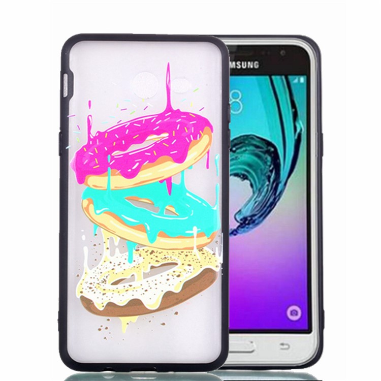 Embossment Pattern Rubberized TPU + PC Hybrid Phone Case for Samsung Galaxy J5 (2017) US Version/J5 Pro (2017) - Doughnut-2