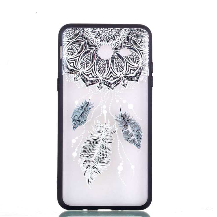 Embossment Pattern Rubberized TPU + PC Hybrid Case Accessory for Samsung Galaxy J5 (2017) US Version/J5 Pro (2017) - Unique Flower and Feather-4