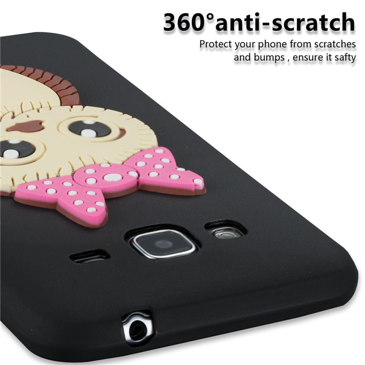 Cute 3D Female Owl Patterned TPU Phone Case for Samsung Galaxy J3 (2016) / J3 - Black-5