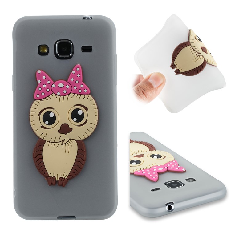Cute 3D Female Owl Patterned TPU Back Case for Samsung Galaxy J3 (2016) / J3 - White-1