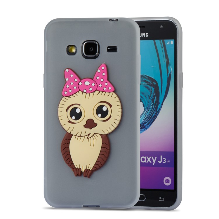 Cute 3D Female Owl Patterned TPU Back Case for Samsung Galaxy J3 (2016) / J3 - White-2