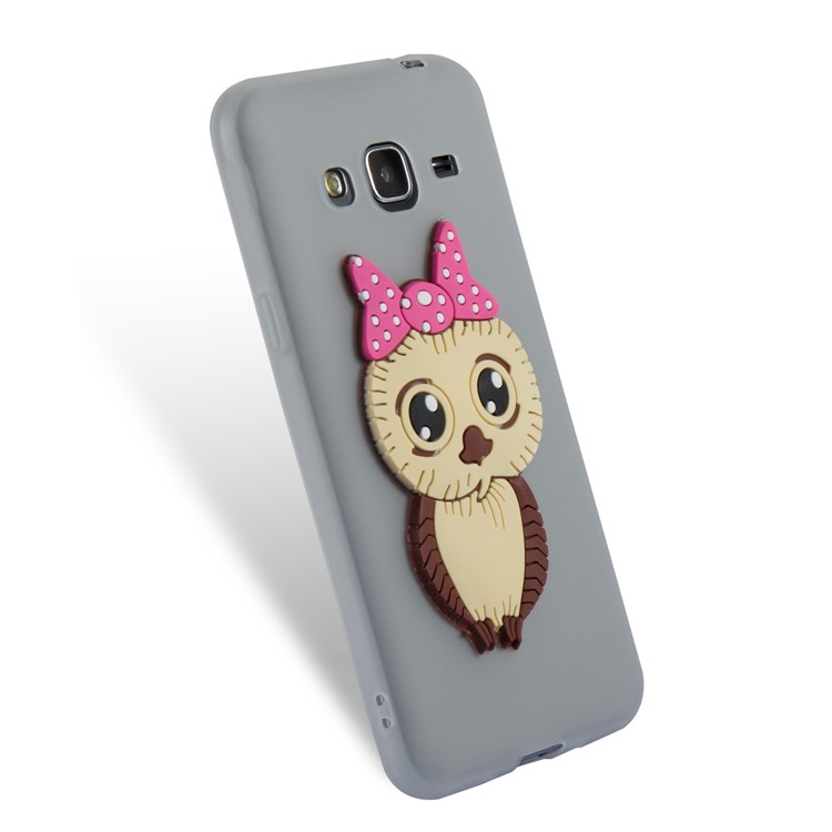 Cute 3D Female Owl Patterned TPU Back Case for Samsung Galaxy J3 (2016) / J3 - White-3