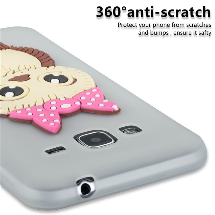 Cute 3D Female Owl Patterned TPU Back Case for Samsung Galaxy J3 (2016) / J3 - White-4