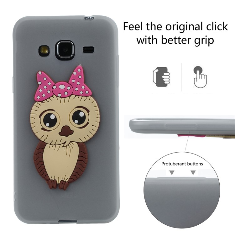 Cute 3D Female Owl Patterned TPU Back Case for Samsung Galaxy J3 (2016) / J3 - White-5