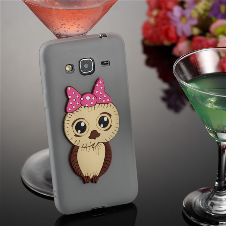 Cute 3D Female Owl Patterned TPU Back Case for Samsung Galaxy J3 (2016) / J3 - White-6