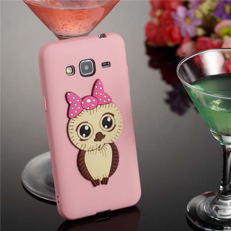 Cute 3D Female Owl Patterned TPU Phone Cover for Samsung Galaxy J3 (2016) / J3 - Pink-6