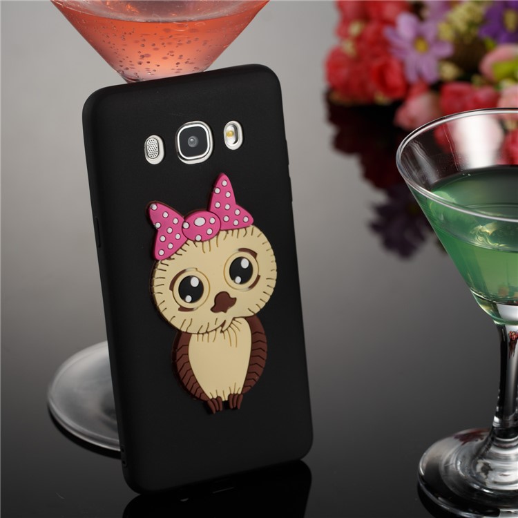 Cute 3D Female Owl TPU Soft Phone Case for Samsung Galaxy J5 (2016) SM-J510 - Black-2