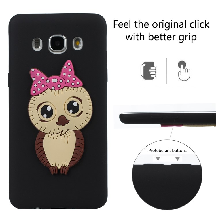 Cute 3D Female Owl TPU Soft Phone Case for Samsung Galaxy J5 (2016) SM-J510 - Black-6