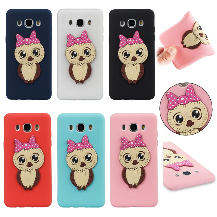 Cute 3D Female Owl TPU Soft Phone Case for Samsung Galaxy J5 (2016) SM-J510 - Black-7