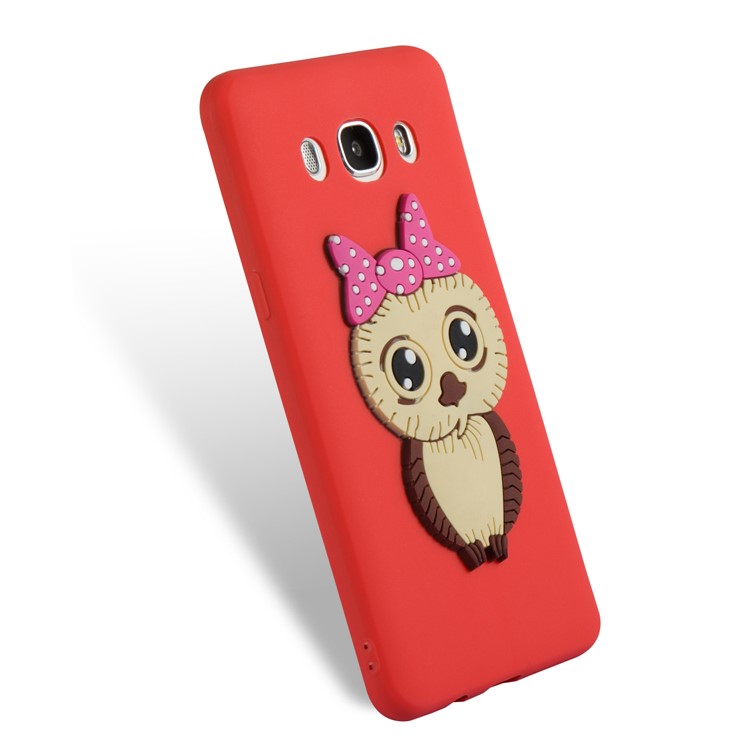 Cute 3D Female Owl TPU Soft Phone Shell for Samsung Galaxy J5 (2016) SM-J510 - Red-4