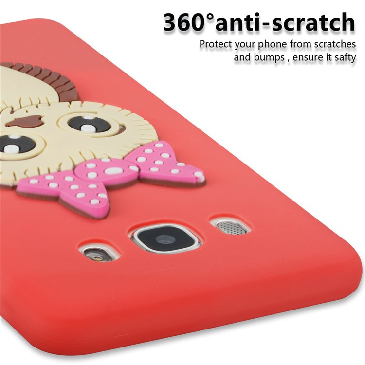 Cute 3D Female Owl TPU Soft Phone Shell for Samsung Galaxy J5 (2016) SM-J510 - Red-5