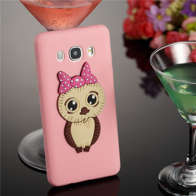 Cute 3D Female Owl TPU Soft Phone Casing for Samsung Galaxy J5 (2016) SM-J510 - Pink-2