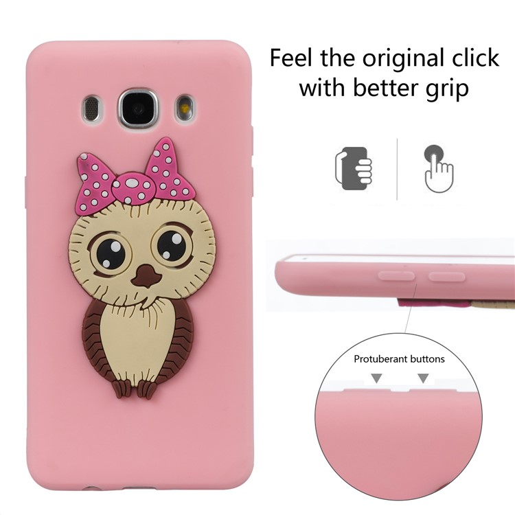Cute 3D Female Owl TPU Soft Phone Casing for Samsung Galaxy J5 (2016) SM-J510 - Pink-6