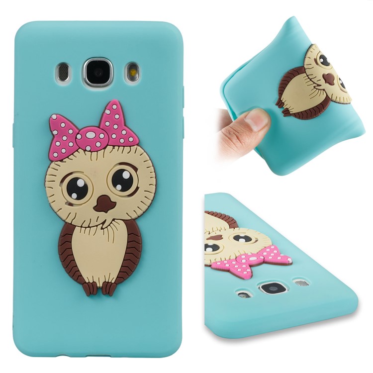 Cute 3D Female Owl TPU Soft Mobile Phone Case for Samsung Galaxy J5 (2016) SM-J510 - Baby Blue-1