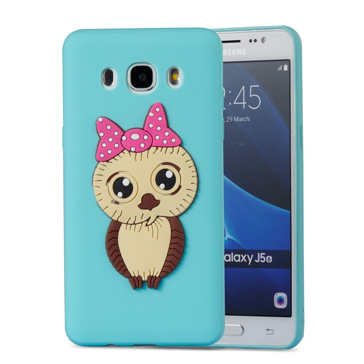 Cute 3D Female Owl TPU Soft Mobile Phone Case for Samsung Galaxy J5 (2016) SM-J510 - Baby Blue-3