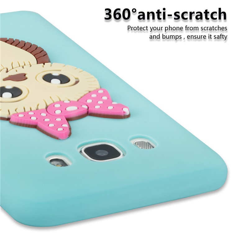 Cute 3D Female Owl TPU Soft Mobile Phone Case for Samsung Galaxy J5 (2016) SM-J510 - Baby Blue-5