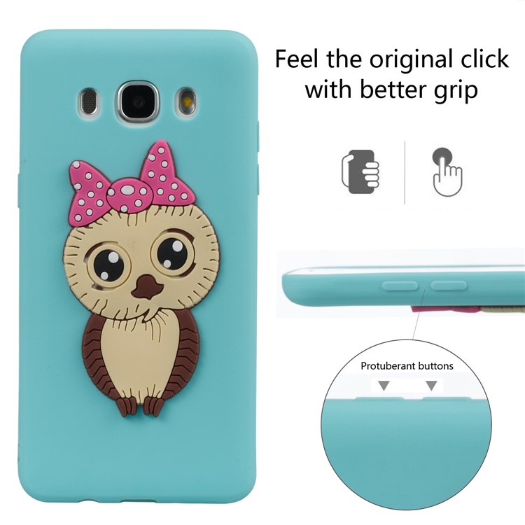 Cute 3D Female Owl TPU Soft Mobile Phone Case for Samsung Galaxy J5 (2016) SM-J510 - Baby Blue-6