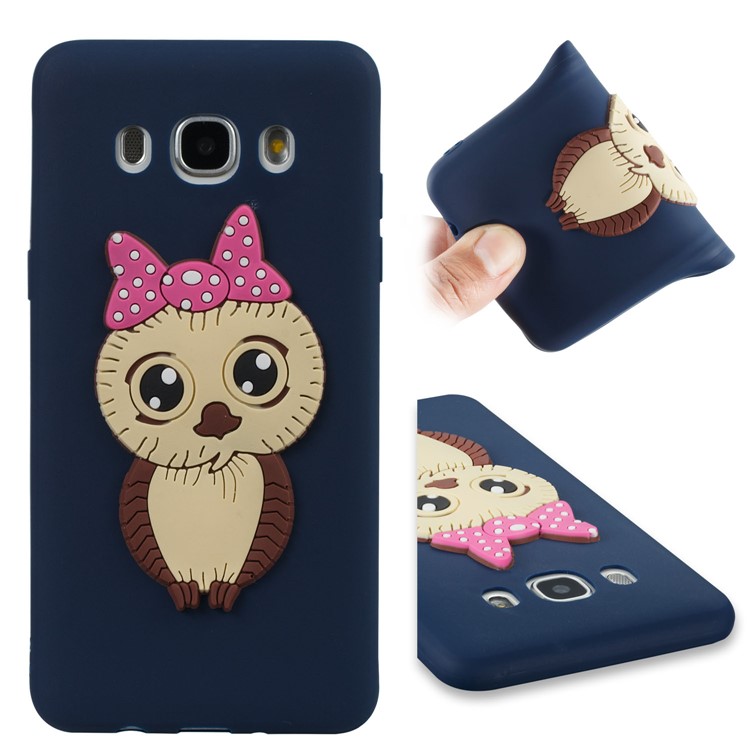 Cute 3D Female Owl TPU Soft Cell Phone Case for Samsung Galaxy J5 (2016) SM-J510 - Dark Blue-1