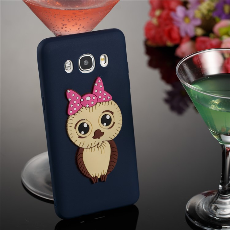 Cute 3D Female Owl TPU Soft Cell Phone Case for Samsung Galaxy J5 (2016) SM-J510 - Dark Blue-2