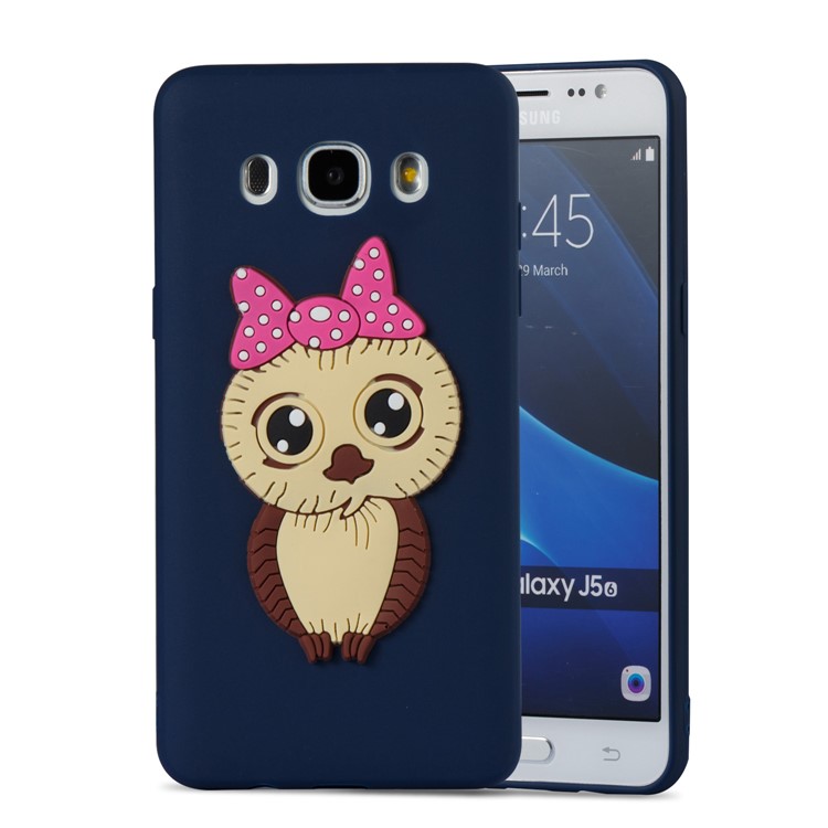 Cute 3D Female Owl TPU Soft Cell Phone Case for Samsung Galaxy J5 (2016) SM-J510 - Dark Blue-3