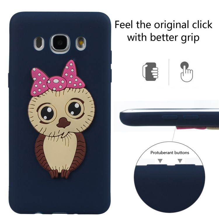 Cute 3D Female Owl TPU Soft Cell Phone Case for Samsung Galaxy J5 (2016) SM-J510 - Dark Blue-6