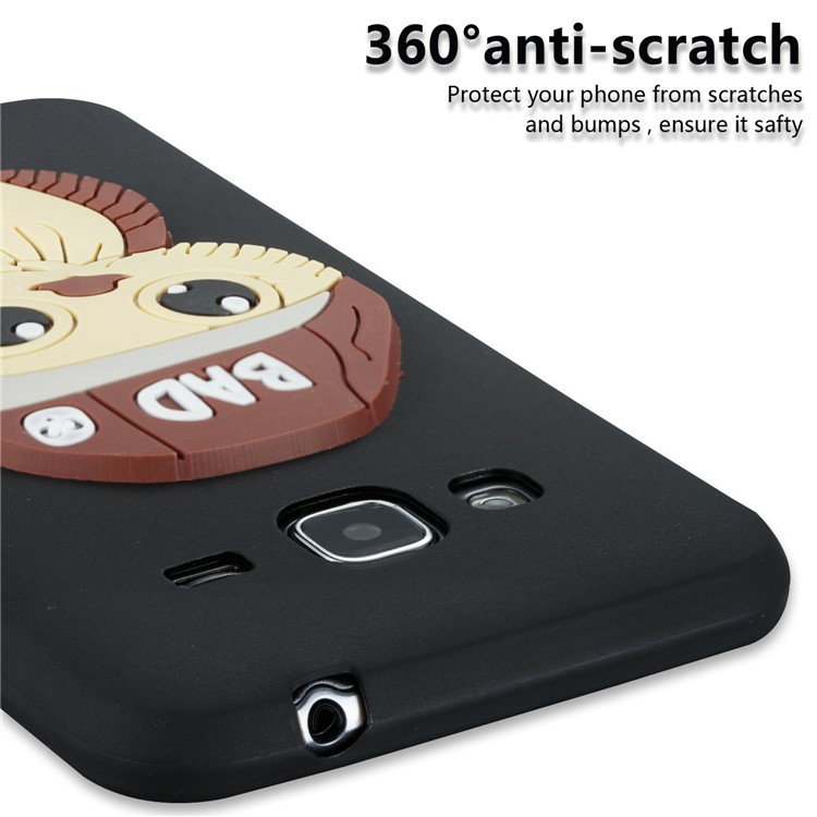 Cute 3D Male Owl TPU Soft Phone Case for Samsung Galaxy J3 (2016) / J3 - Black-6