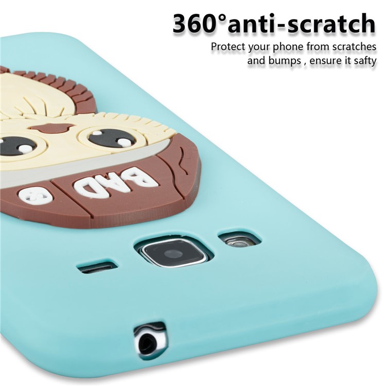 Cute 3D Coruja Masculina TPU Capa De Capa Móvel Macio Para Samsung Galaxy J3 (2016) / J3 - Ciano-6